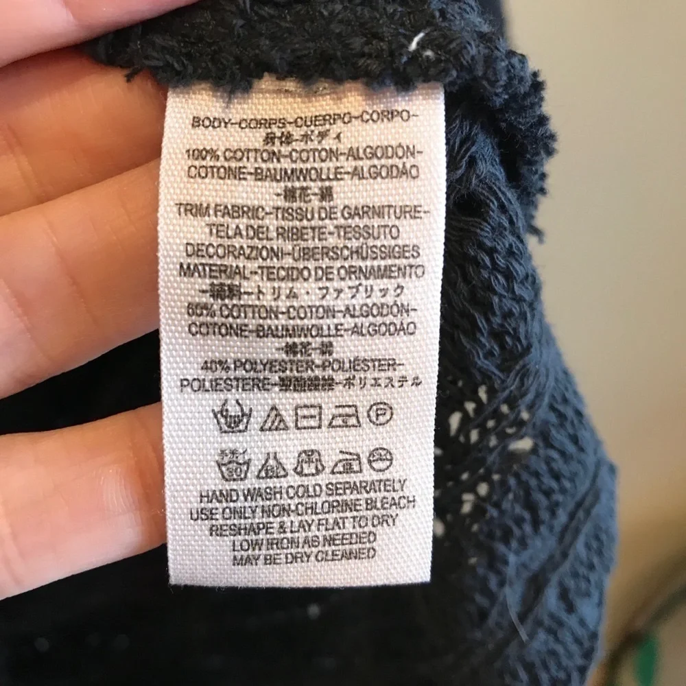 We The Free Hacci Washed  Black Open Knit Small